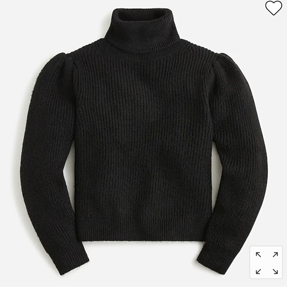 Cropped puff sleeve turtleneck sweater. New with tags.